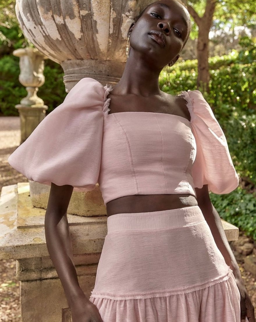 Aje Esme Puff Sleeve Maxi Set | Dusty Pink photo 2