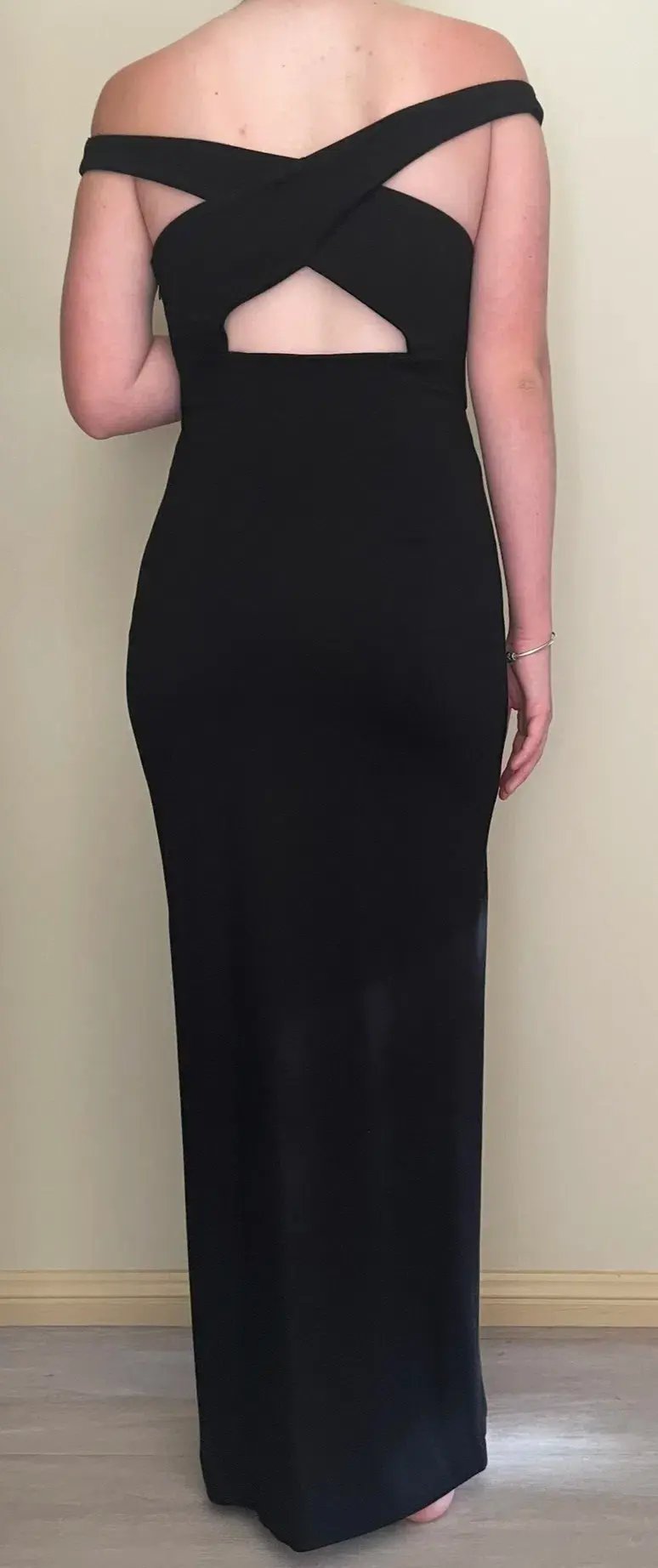 NICHOLAS Event Cross Over Poly-Blend Dress in Black Size 10 photo 2