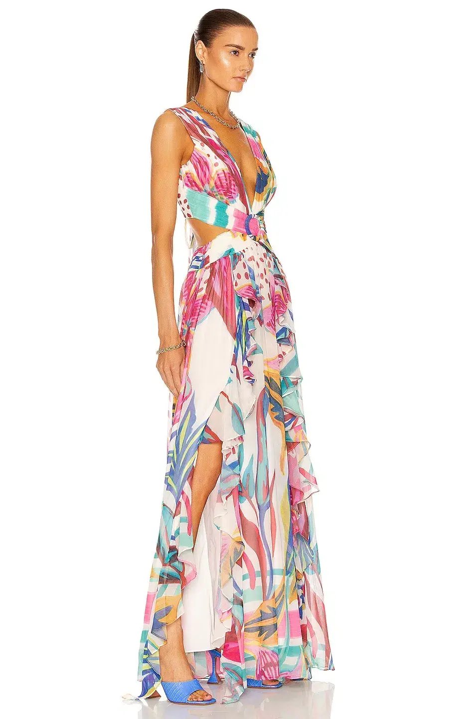 Patbo Flora Maxi Cutout Dress Floral Size 8 photo 3