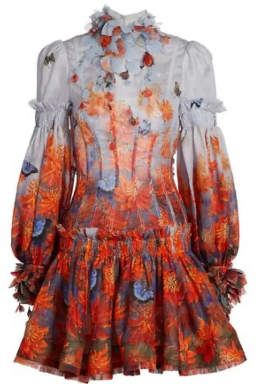 Zimmermann Botanica Wildflower Mini Dress Multi Size 2 /AU 12 photo 4