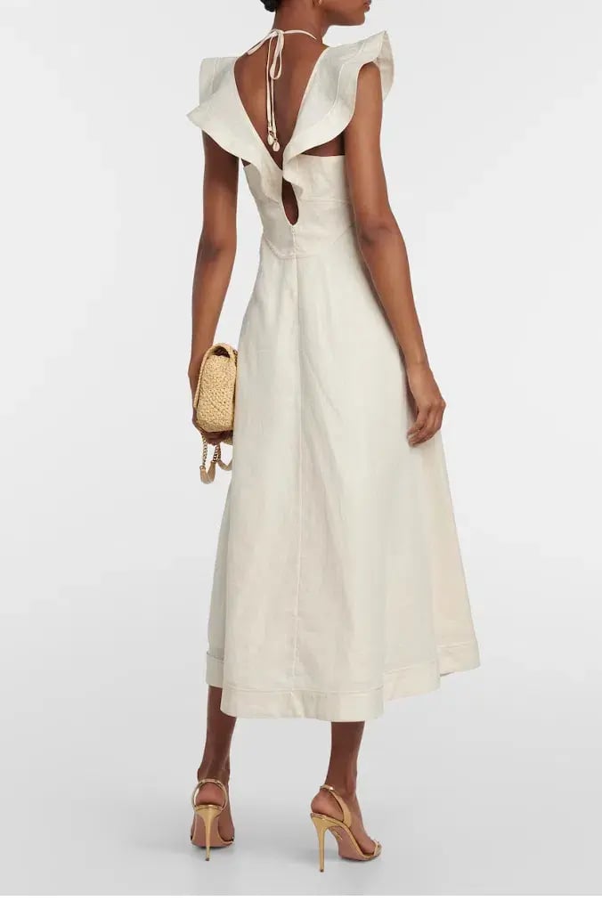 Zimmermann Halcyon Flutter Midi Cream Size 0P / AU 6 photo 2