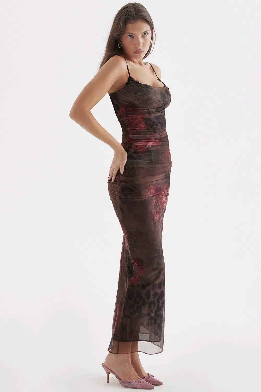 House of CB Nalini Printed Midi Dress Leopard Print Size S/ AU 8 photo 2