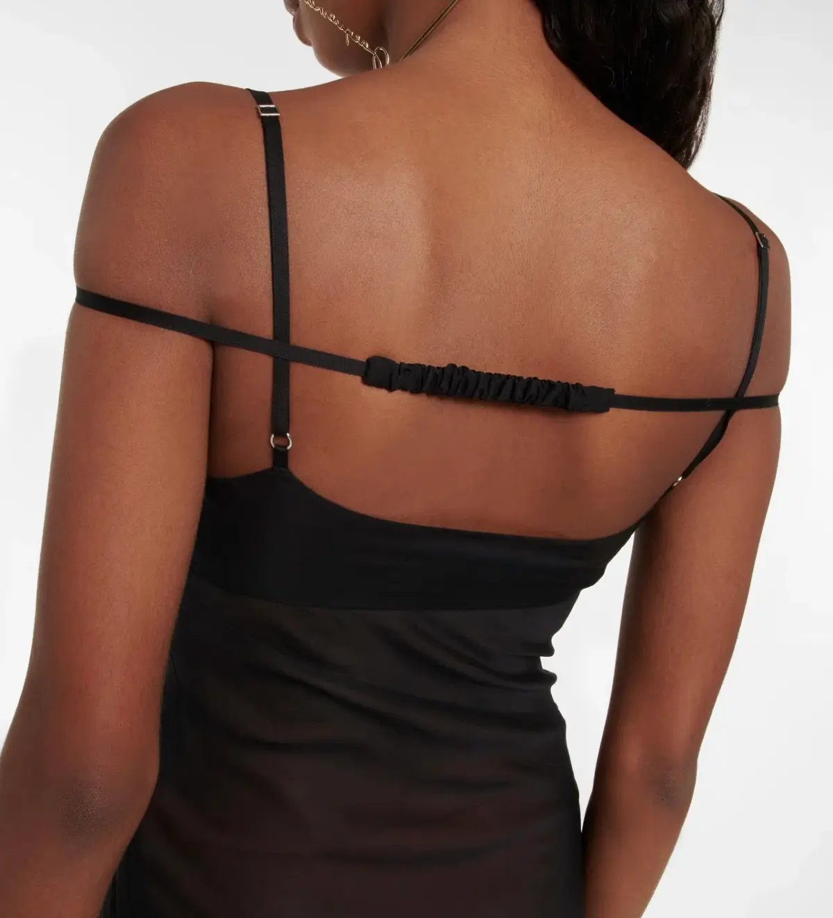 Jacquemus La Robe Draggiu Silk-Blend Maxi Dress in Black Size 36/AU 8 photo 4