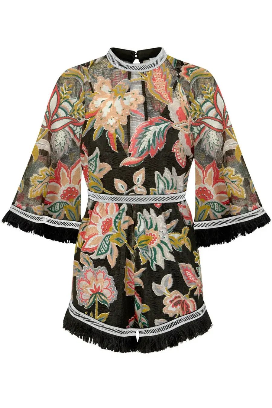 Alice McCall Georgie Boy Playsuit Black Floral Print Size 10 photo 4