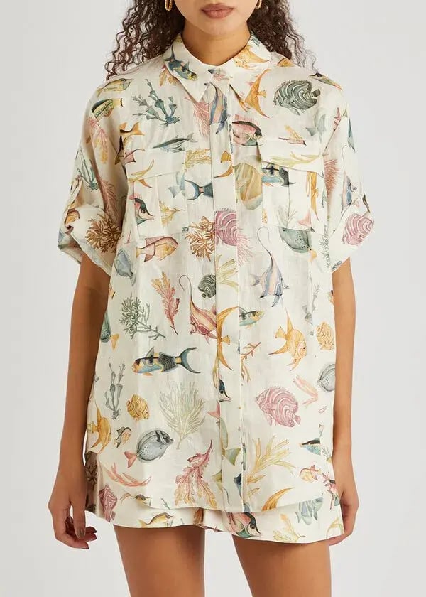 Alemais Wanda Shirt Short Two Piece Set Print Size 10 photo 6