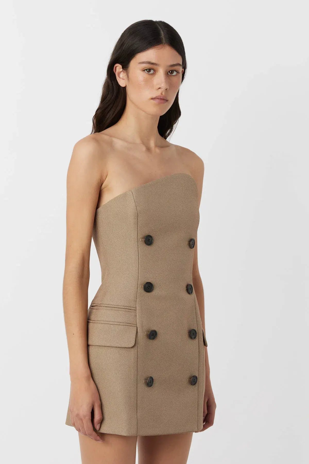 Camilla and Marc Asteria Strapless Mini Dress in Tan Brown Size 10 photo 3