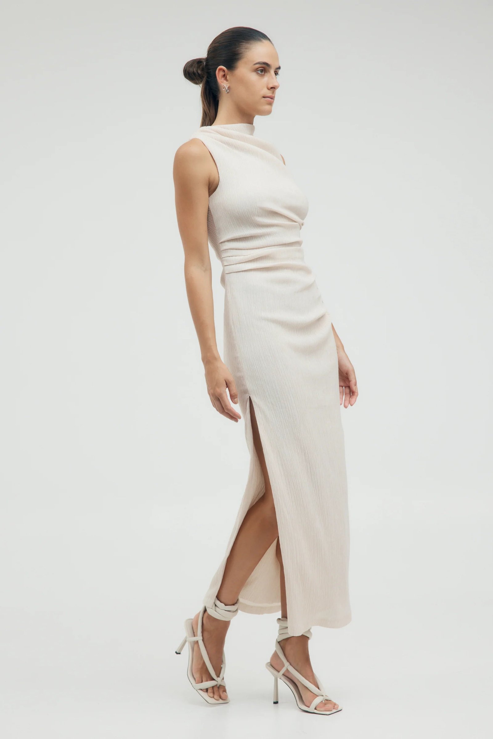 THIRD FORM ELECTRIC TUCKED MAXI TANK DRESS - BONE photo 3