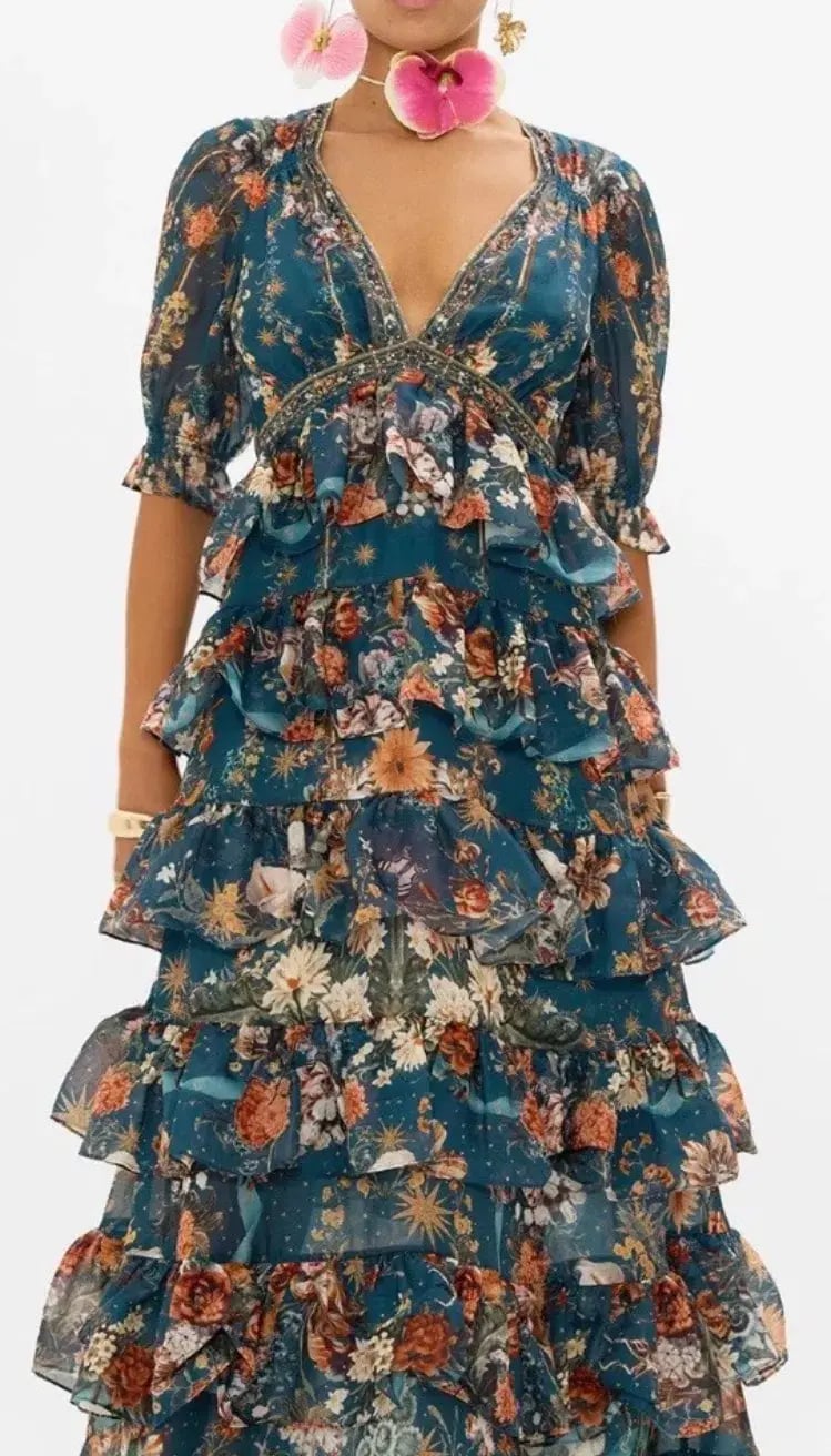 Camilla Puff Sleeve Long Dress She Who Wears The Crown Size S (10) photo 2