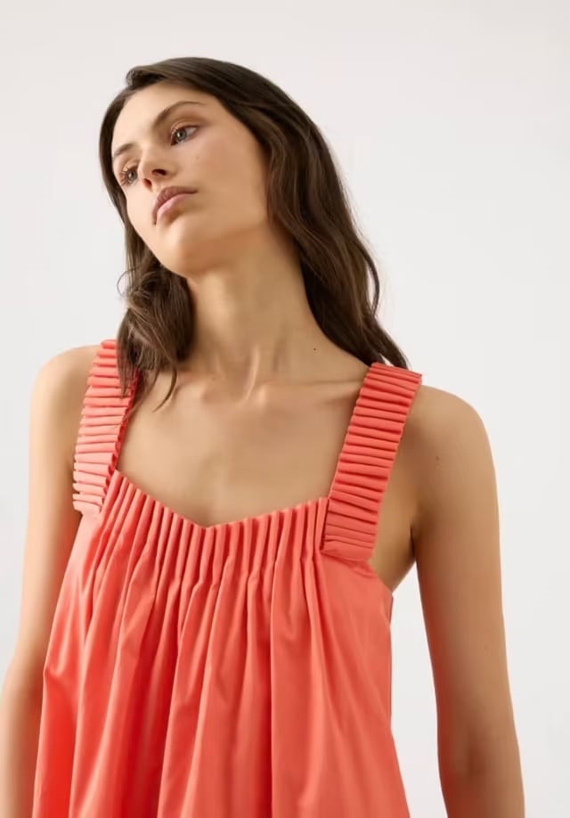 Aje Cecilia Smock Mini Dress in Coral photo 4