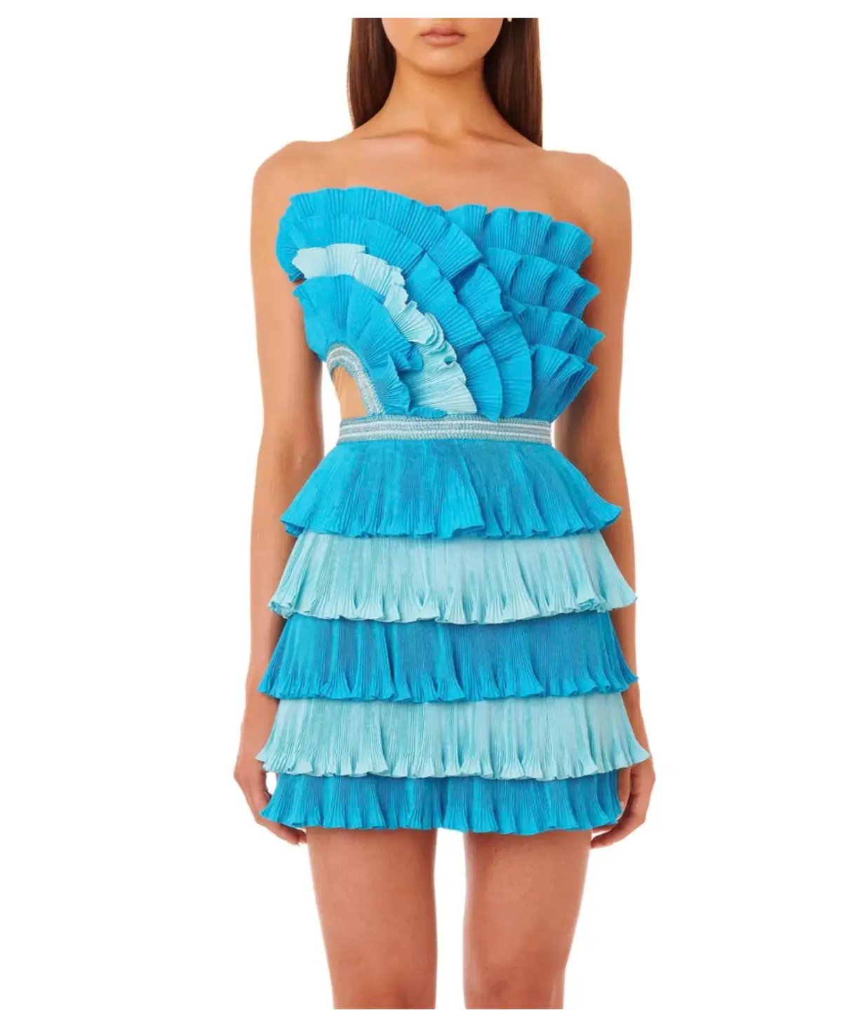 Eliya the Label Josephine Mini Ruffled Dress Blue photo 2