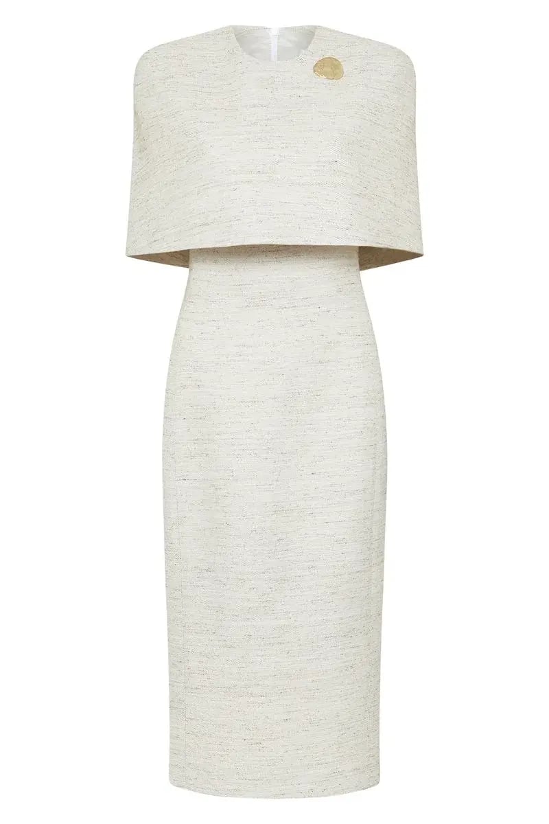 Carla Zampatti Cape Dress Cream Size 6 photo 4