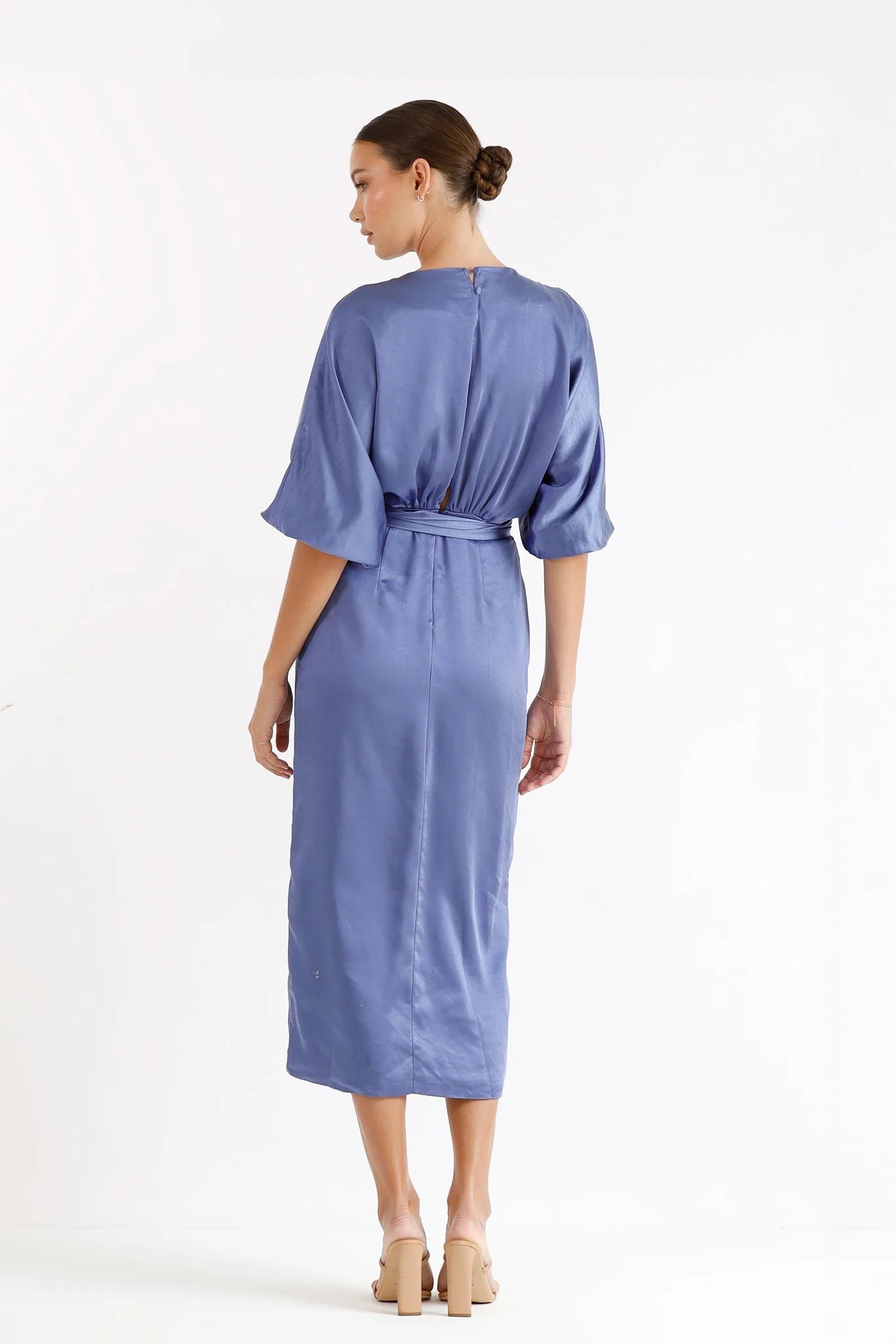 PASDUCHAS FIRST LIGHT WRAP MIDI DRESS - CORNFLOUR photo 5