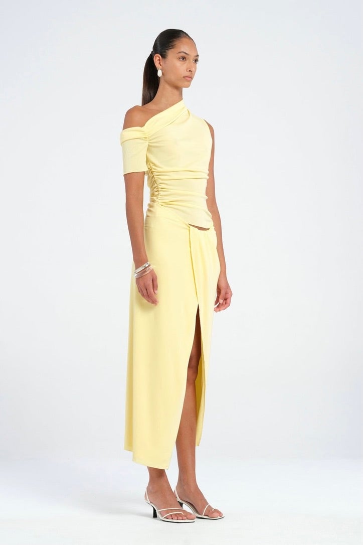 BENNI CLEO ONE SHOULDER MAXI DRESS - BUTTER photo 2