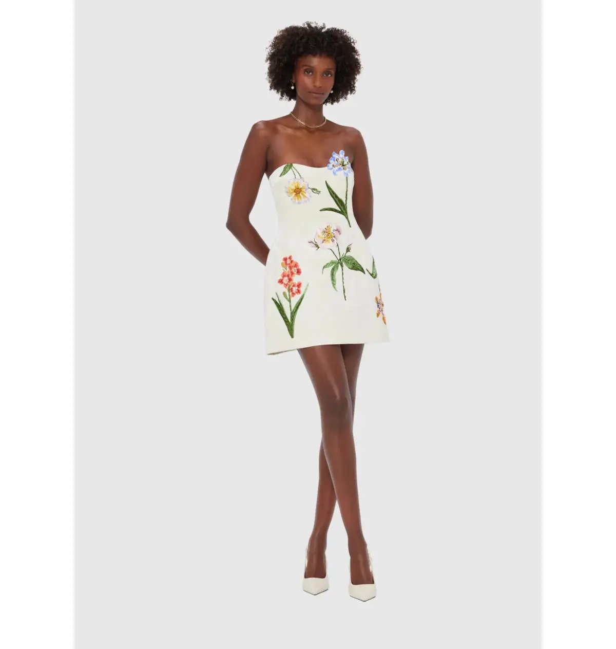 Leo Lin Rosario Velvet Mini Dress Botanical Snow Print Size 10 photo 2