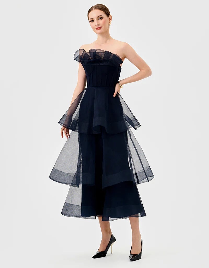 Bariano Mae Tiered Ruffle Midi photo 4