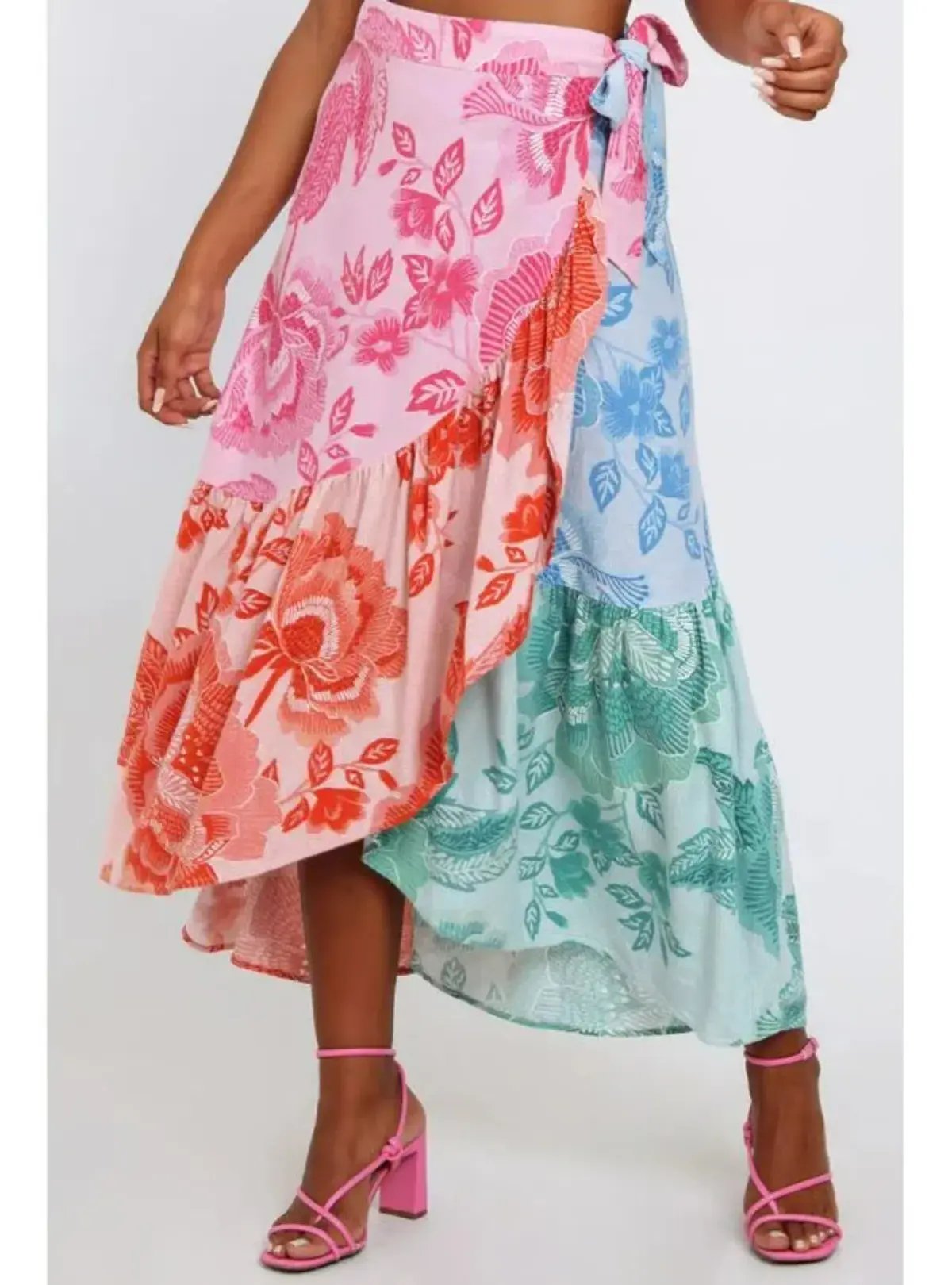 Farm Rio Flower Color Top Crop Top And Flower Colored Skirt Set Print Size S / AU 8 photo 5