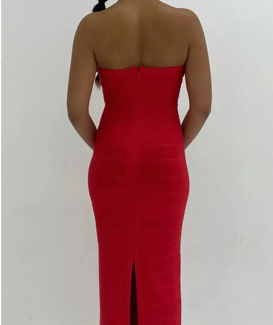 Herve Leger Strapless Gown Red Size S / AU 8 photo 4