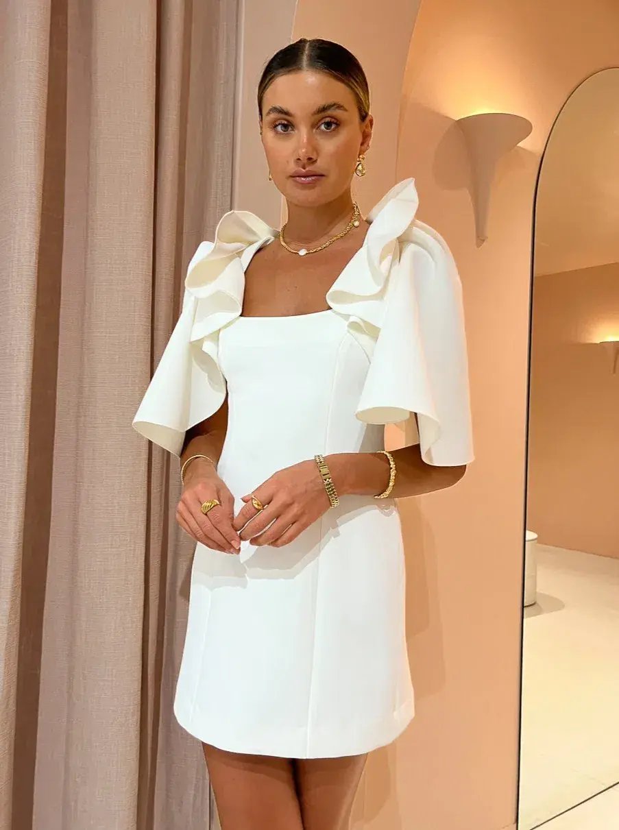 Acler Gwynne Dress Cream Size 8 photo 2