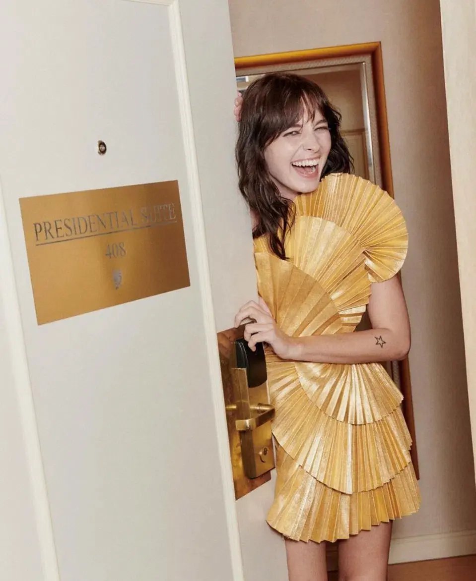 Acler Abbotsford Mini Dress Honey Gold Metalic Size 6 photo 5