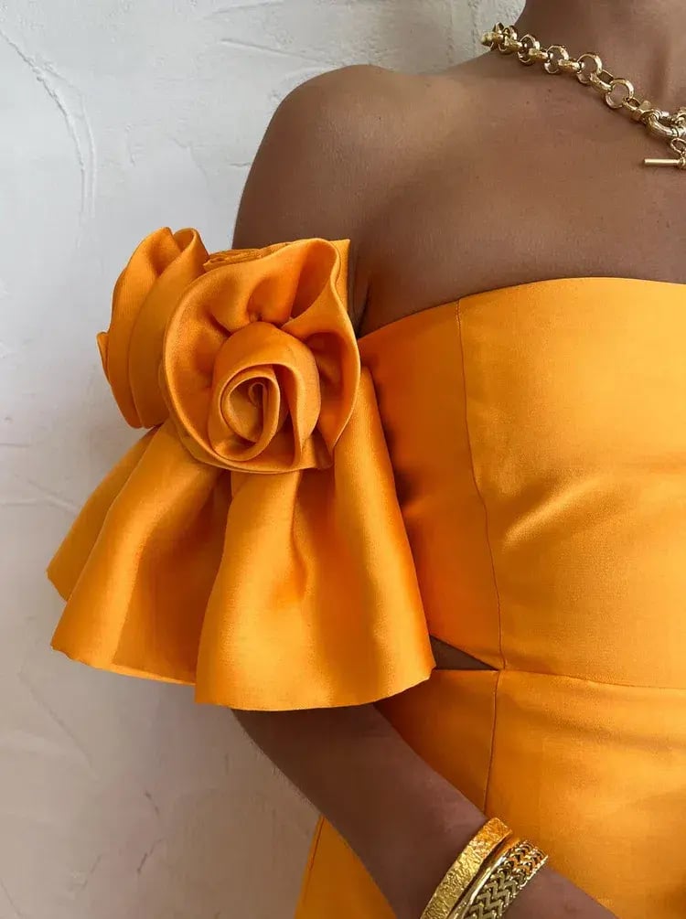 Alemais Macie Rosette Mini Dress Orange Size 10 photo 4