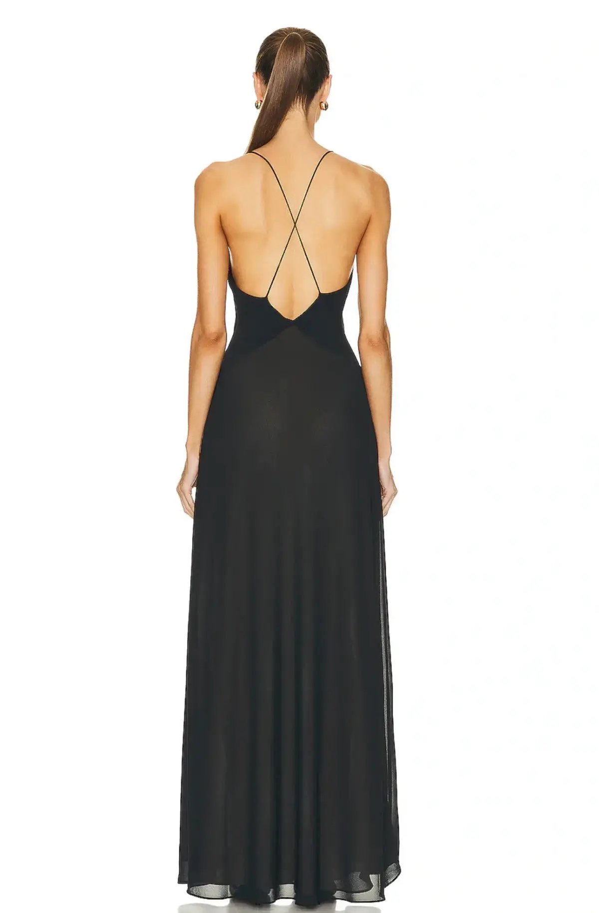 Helsa Deep V Sheer Slip Dress Black Size 8 photo 4