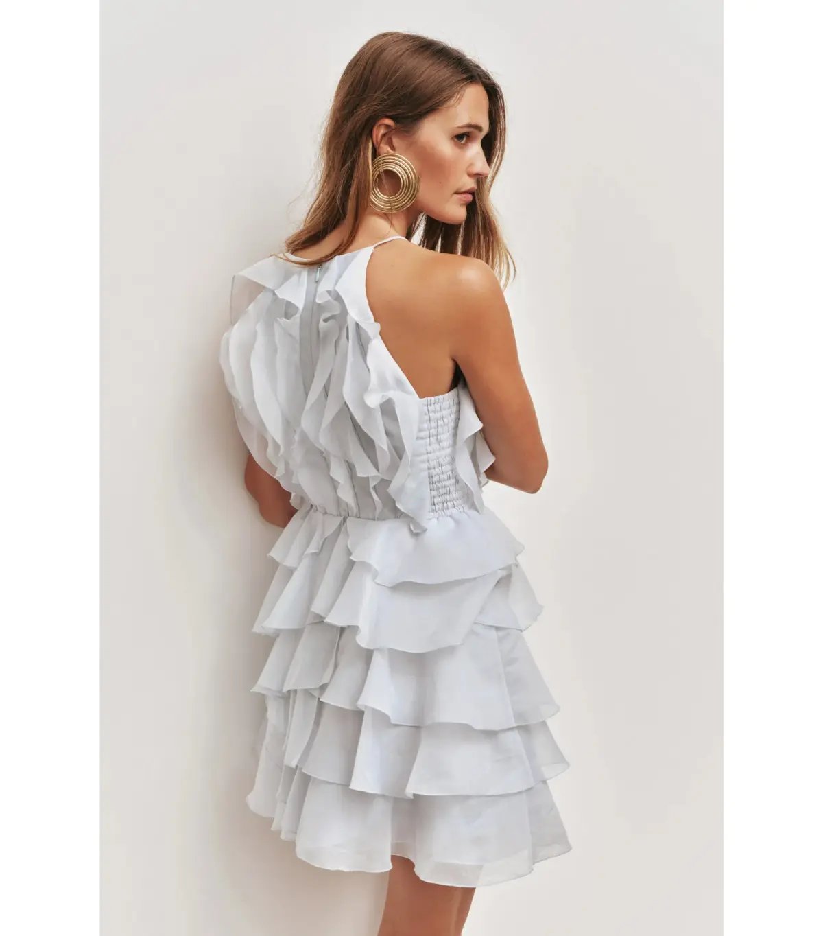 Aje Cleo Mini Dress Silver Blue Size 16 photo 5