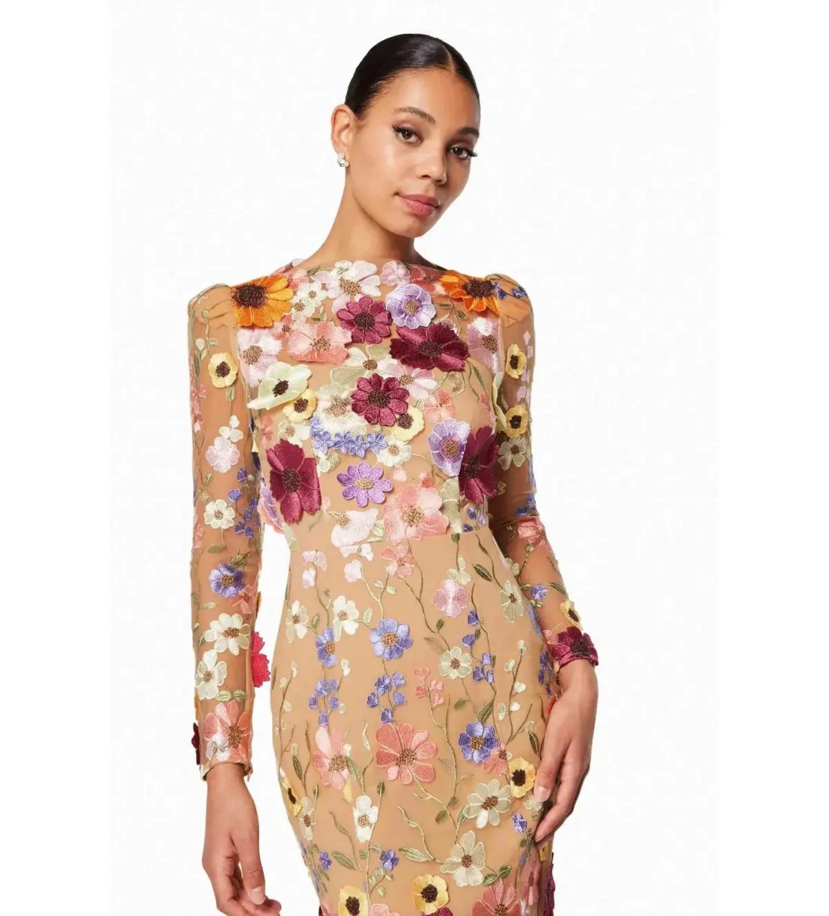 Elliatt Shannon 3D Floral Midi Dress In Pink Size S / AU 8 photo 4