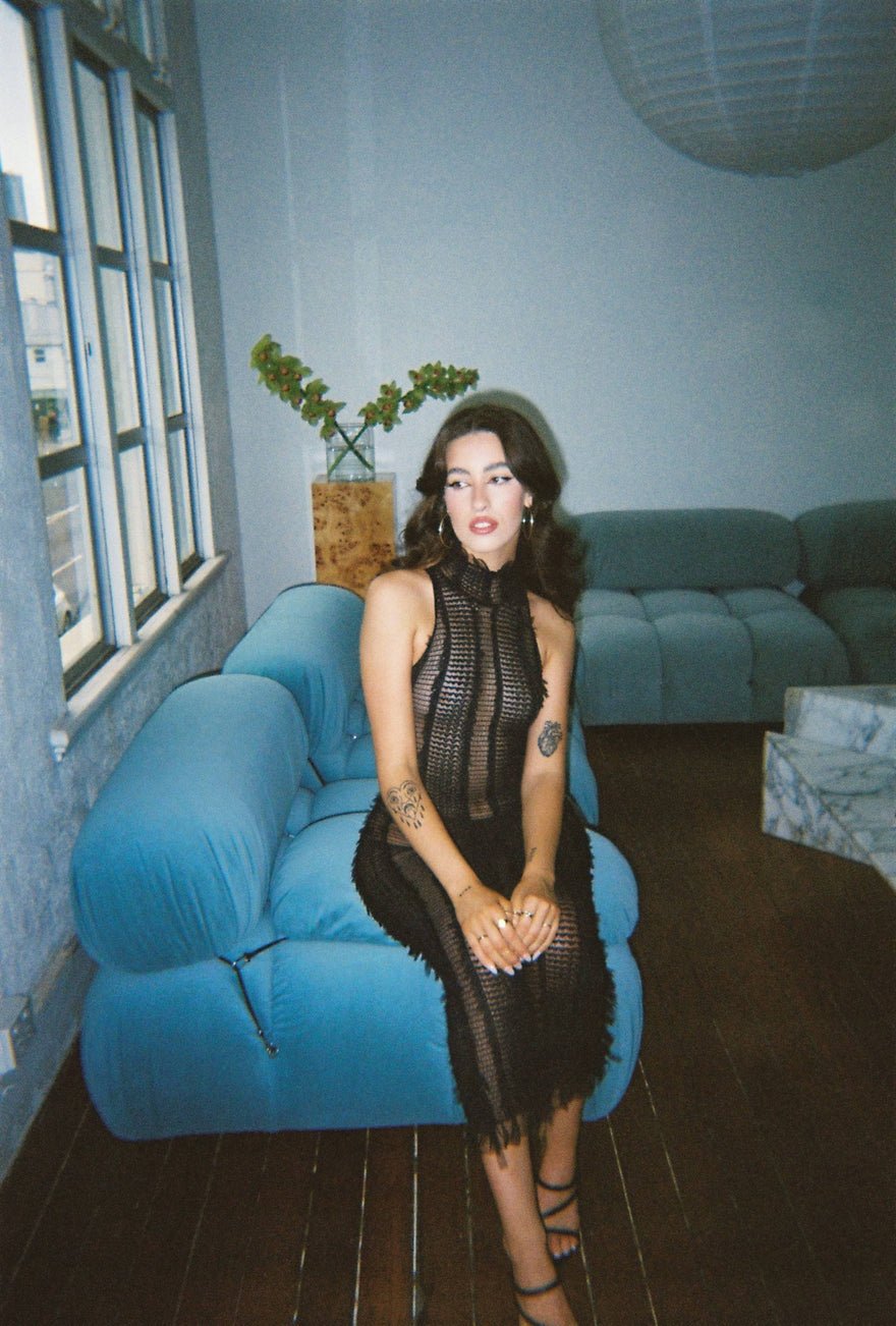 Roberta Einer Long Angel Bodycon Black Dress photo 2