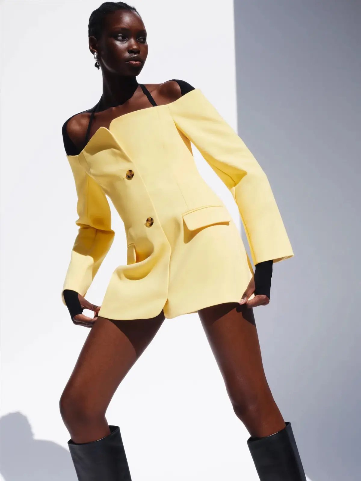 Sir the Label Sandrine Tailored Mini Dress in Limone Size 1 / AU 8 photo 5