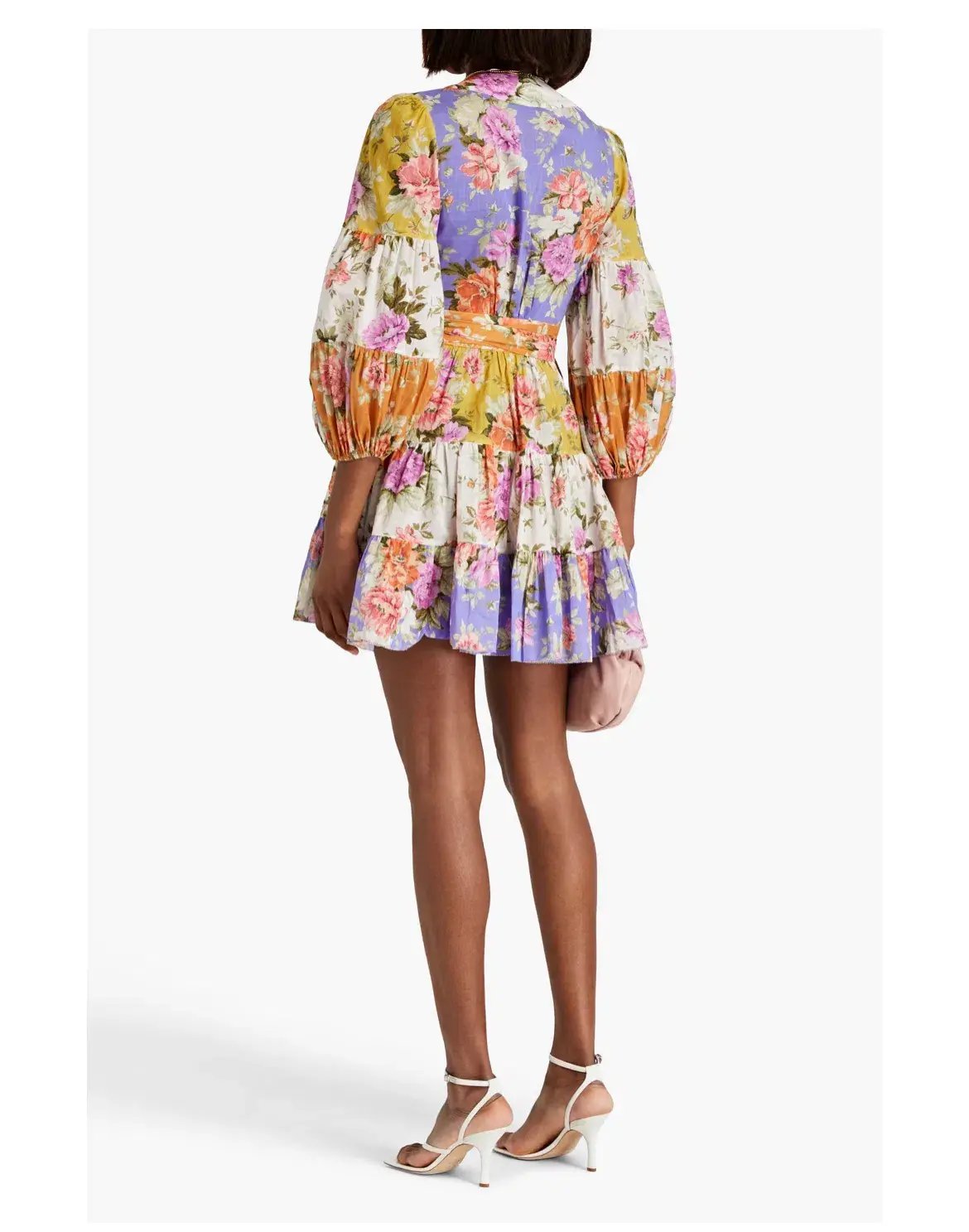 Zimmermann Pattie Wrap Mini Dress Floral Size 3/ Au 14 photo 2
