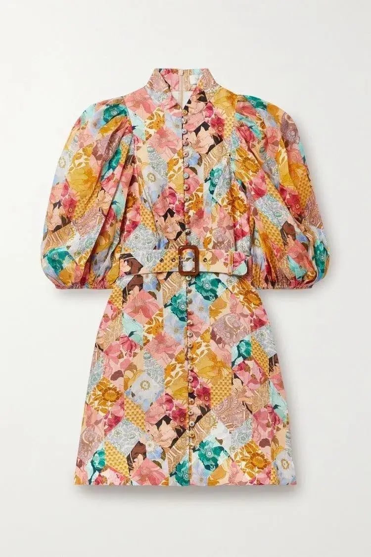 Zimmermann Tempo Kaleidoscope Mini Dress Floral Size 2 / Au 12 photo 4