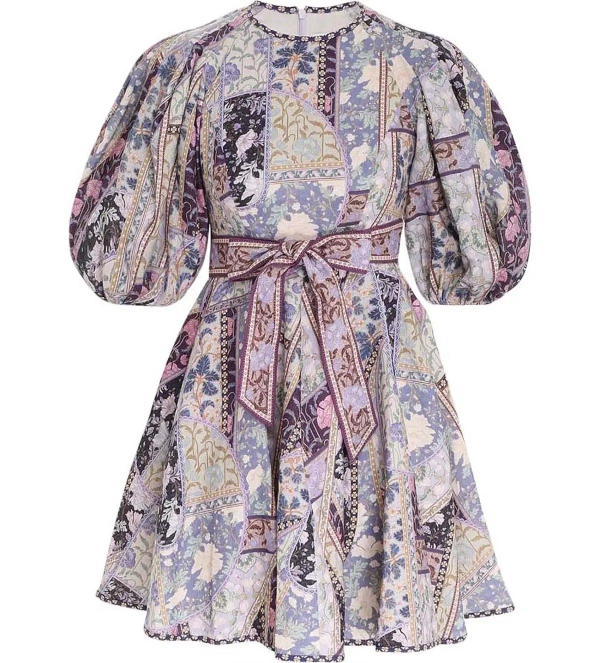 Zimmermann Celestial Mini Dress in Lavander Swirl Floral Size 3 photo 3