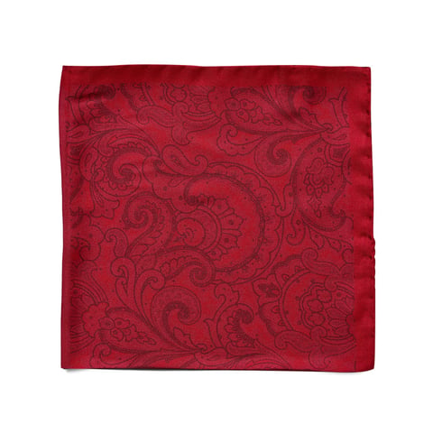 Joe Black Red Paisley 4 Fold Pocket Square photo 2