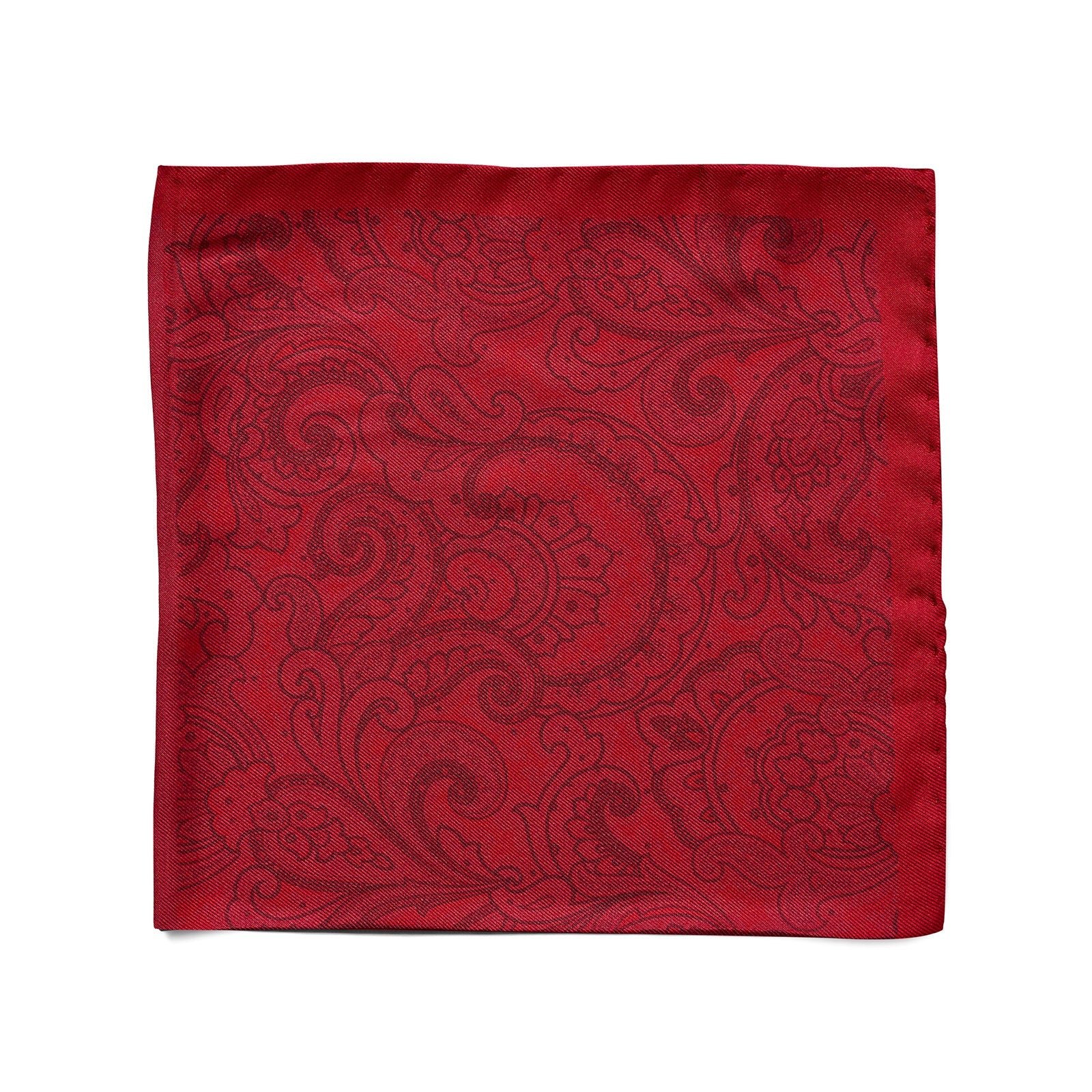 Joe Black Red Paisley 4 Fold Pocket Square photo 2
