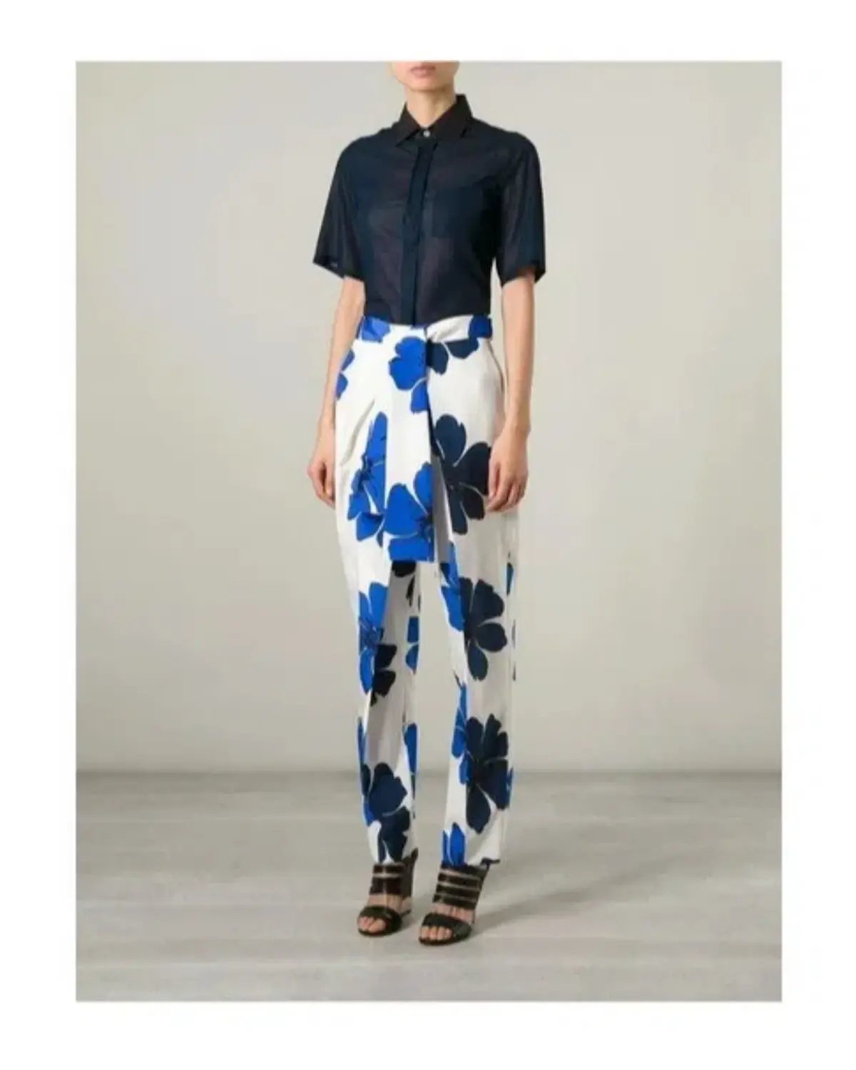 Chloé Silk Trouser Flower Print Size AU 8 photo 2