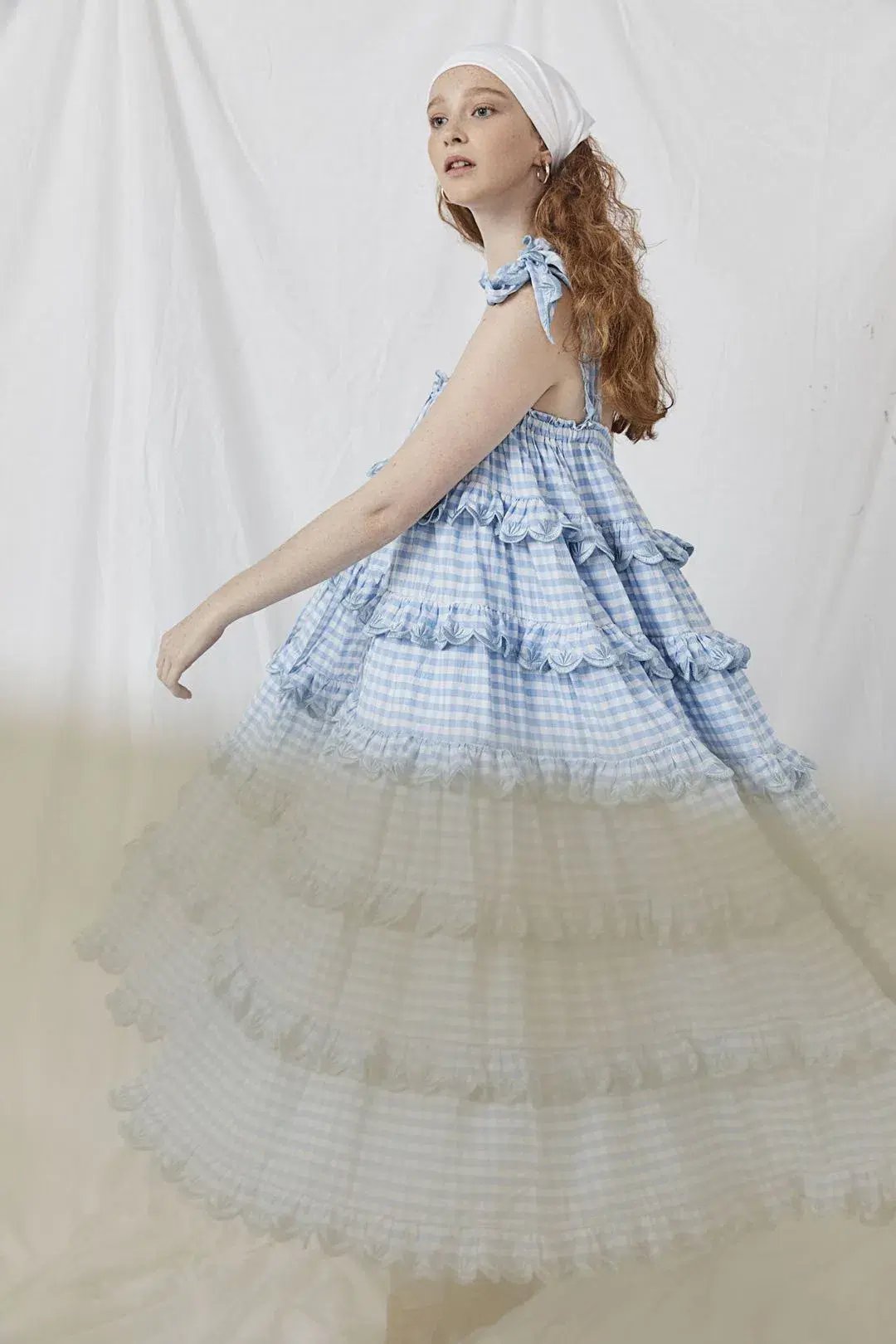 Innika Choo Iva Biigdres Dusk Gingham Print Size 1/Au 8 photo 4
