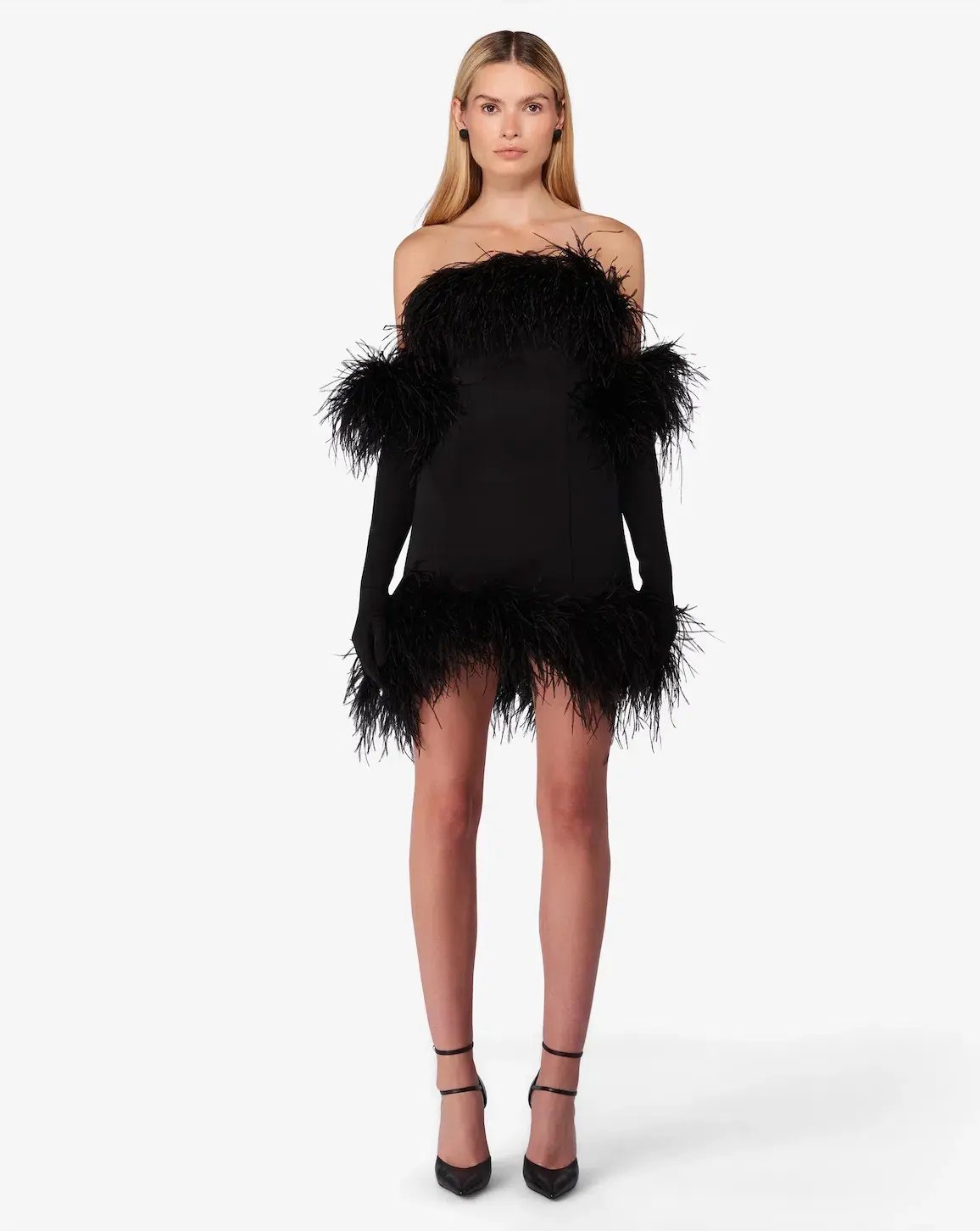 Miscreants Cupid Dress & Gloves Feather Black Size 10 UK / AU 8-10 photo 2