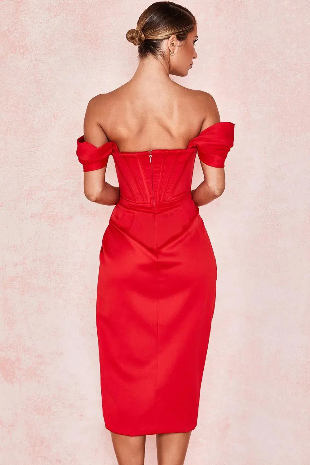 House of CB Loretta Midi Dress Red Size 12 photo 5