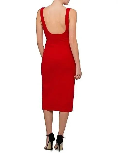 Bec & Bridge C'est Cool Midi Dress Red Size 6 photo 2