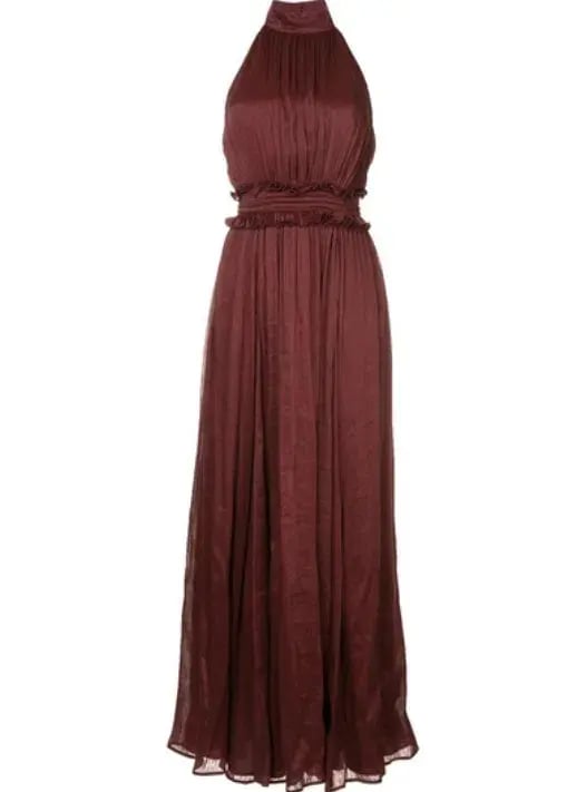Aje Georgia Maxi Dress Burgundy Size 6 photo 2