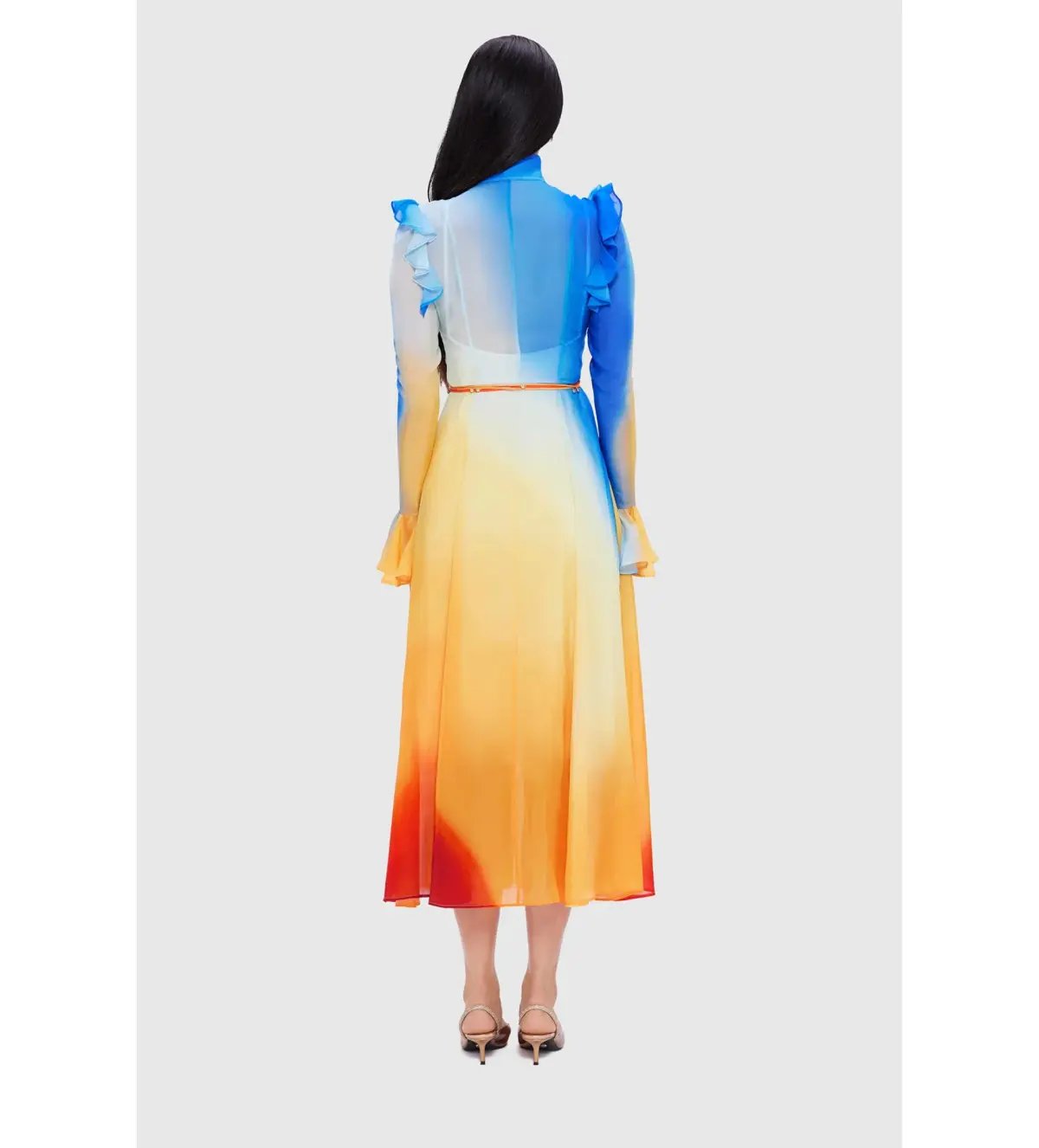 Leo Lin Multicolour Katrina Butterfly Sleeve Midi Dress – Enigma Size AU 10 photo 3