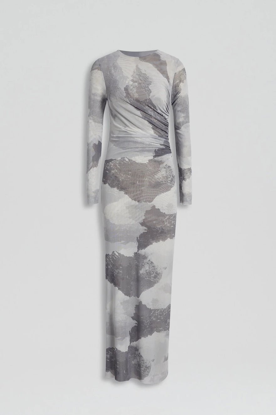 Scanlan Theodore Mesh Cloud Print Dress - Grey photo 4