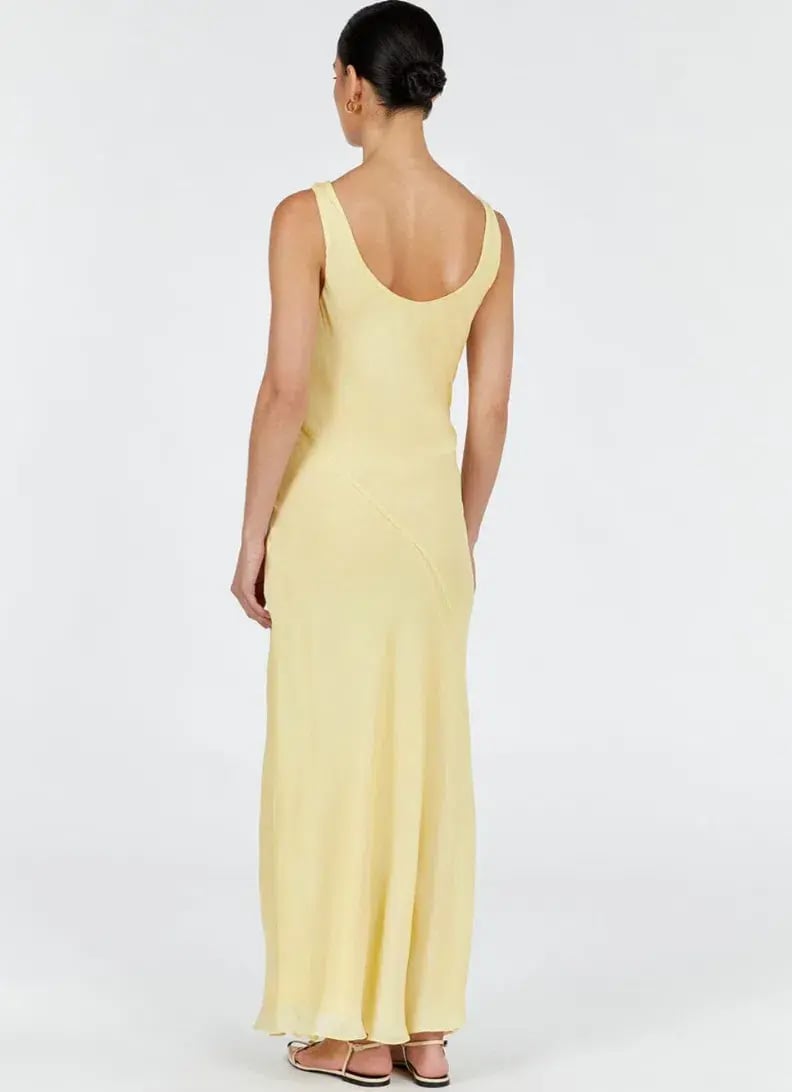 Dissh Johnny Cowl Neck Dress Lemon Yellow Size 6 photo 2