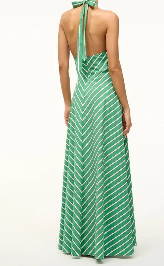 Staud Dawn Halter Dress Seaweed Stripe Size S / AU 8 photo 2