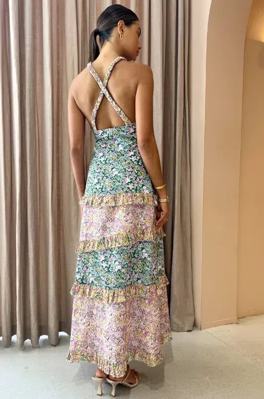 Kate Ford Zouina Dress Multi Floral Size 10 photo 2