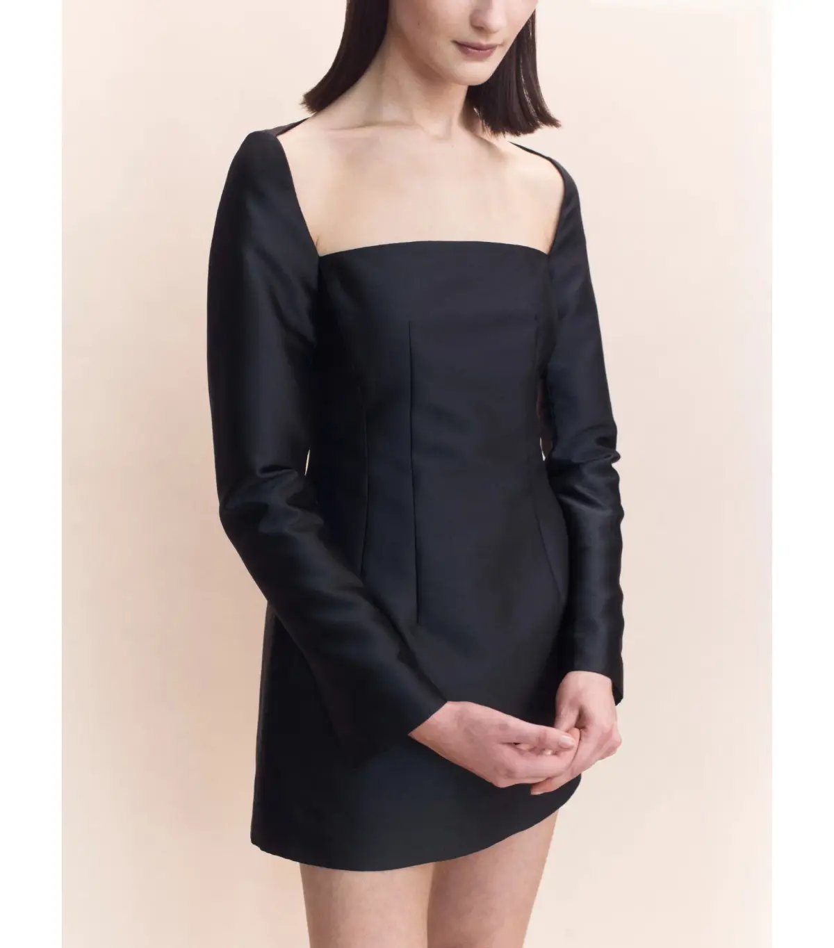 Courtney Zheng Blythe Silk Dupion Mini Dress Black Size Small / AU 8 photo 2