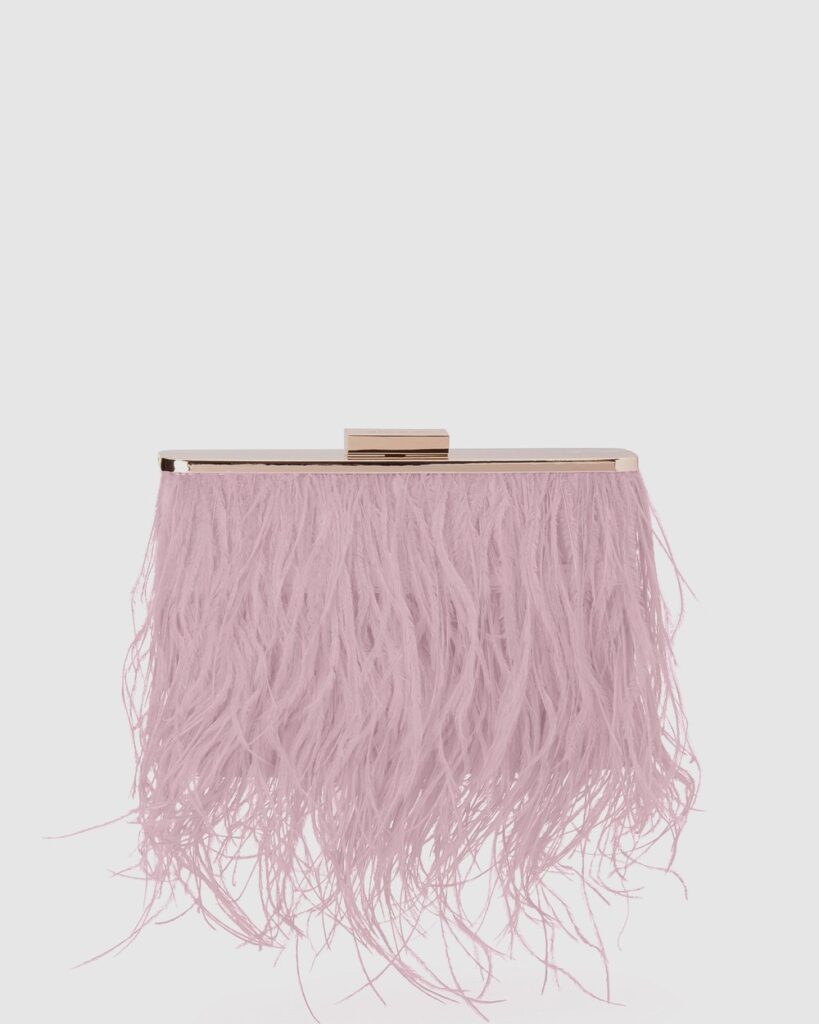 Olga Berg Estelle Feather Clutch photo 2