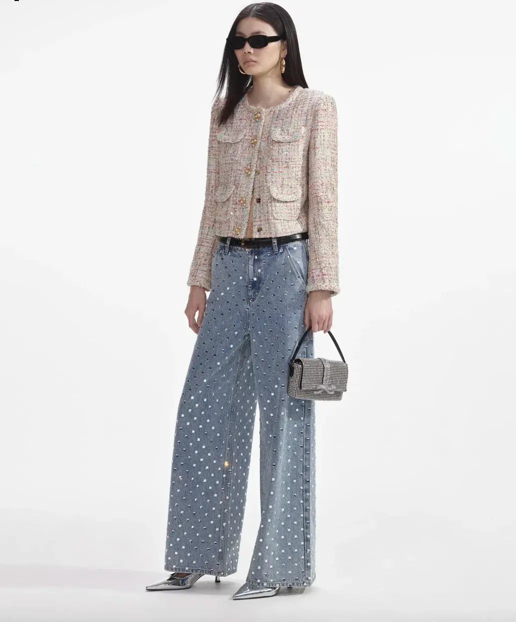Self Portrait Pastel Boucle Boxy Jacket Multi Size UK / AU 4 photo 4