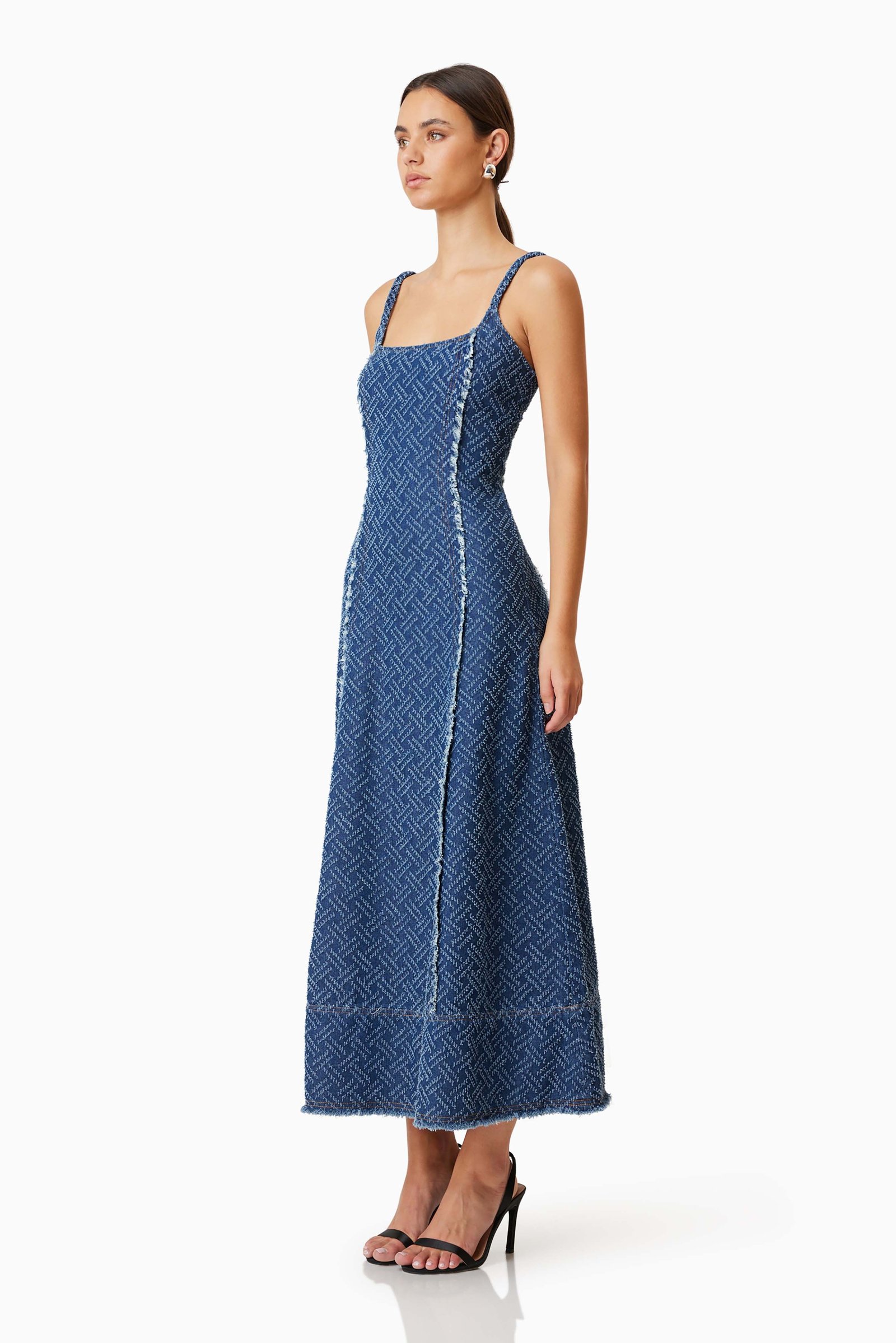 ELLIATT CORA DENIM MIDI DRESS - NAVY photo 3