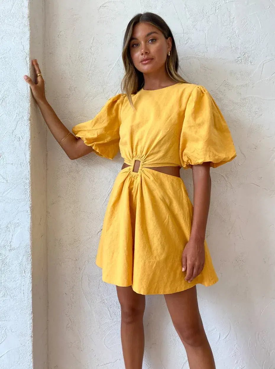 New Romantics Dolce Vita Short Sleeve Mini Dress Orange-Yellow Size 8 photo 2